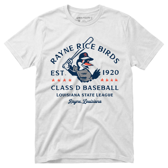 Rayne Rice Birds - Louisiana - Vintage Defunct Baseball Teams - Unisex T-Shirt in White