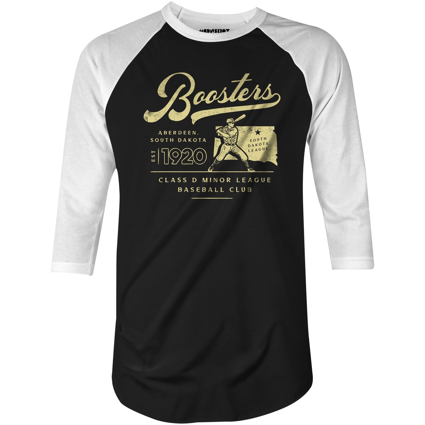 Aberdeen Boosters - South Dakota - Vintage Defunct Baseball Teams - 3/4 Sleeve Raglan T-Shirt