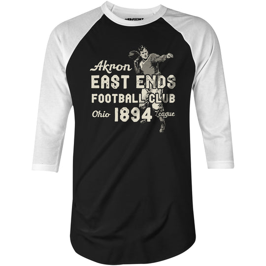 Akron East Ends - Ohio - Vintage Defunct Football Teams - 3/4 Sleeve Raglan T-Shirt