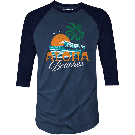 Aloha Beaches v2 - 3/4 Sleeve Raglan T-Shirt