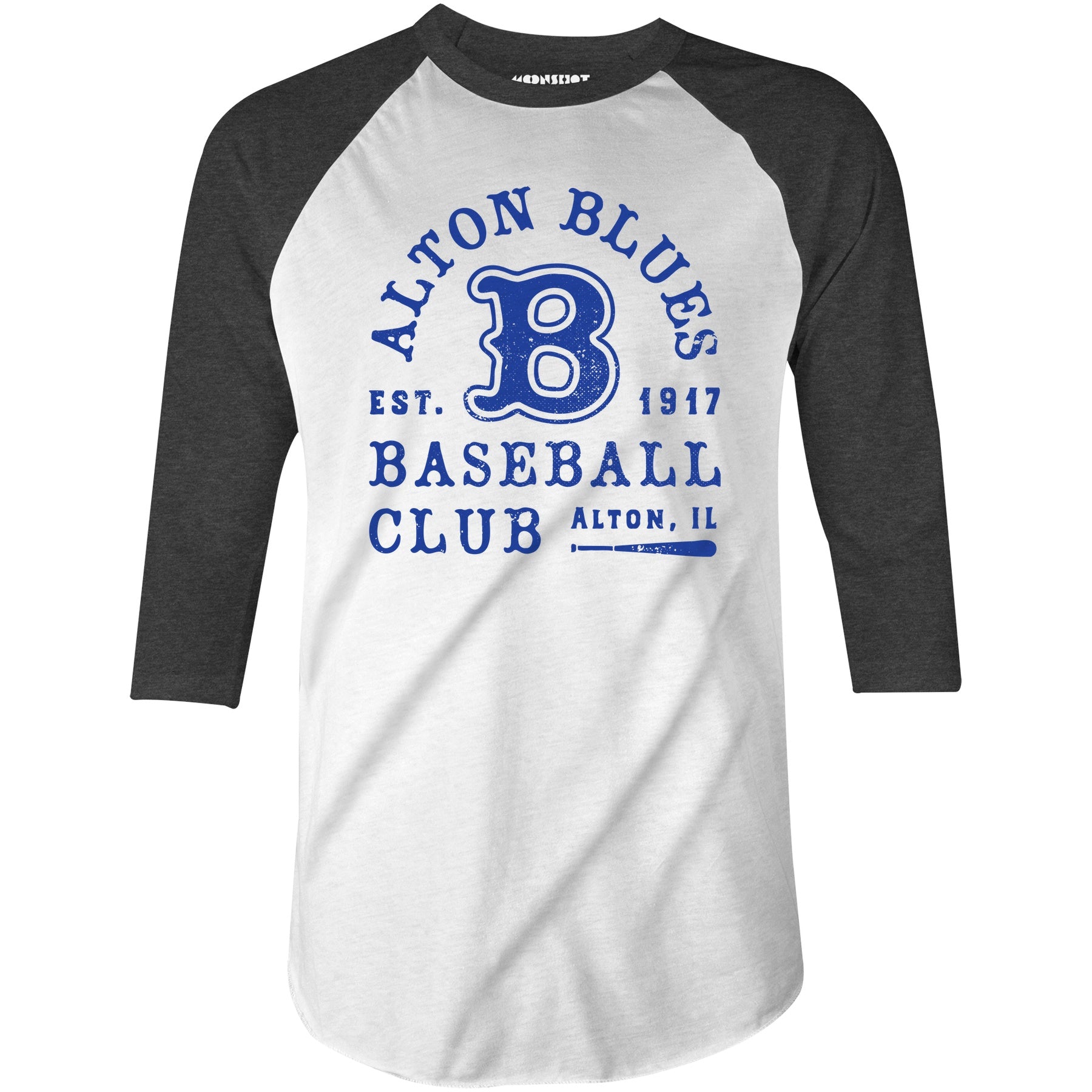 Alton Blues - Illinois - Vintage Defunct Baseball Teams - 3/4 Sleeve Raglan T-Shirt