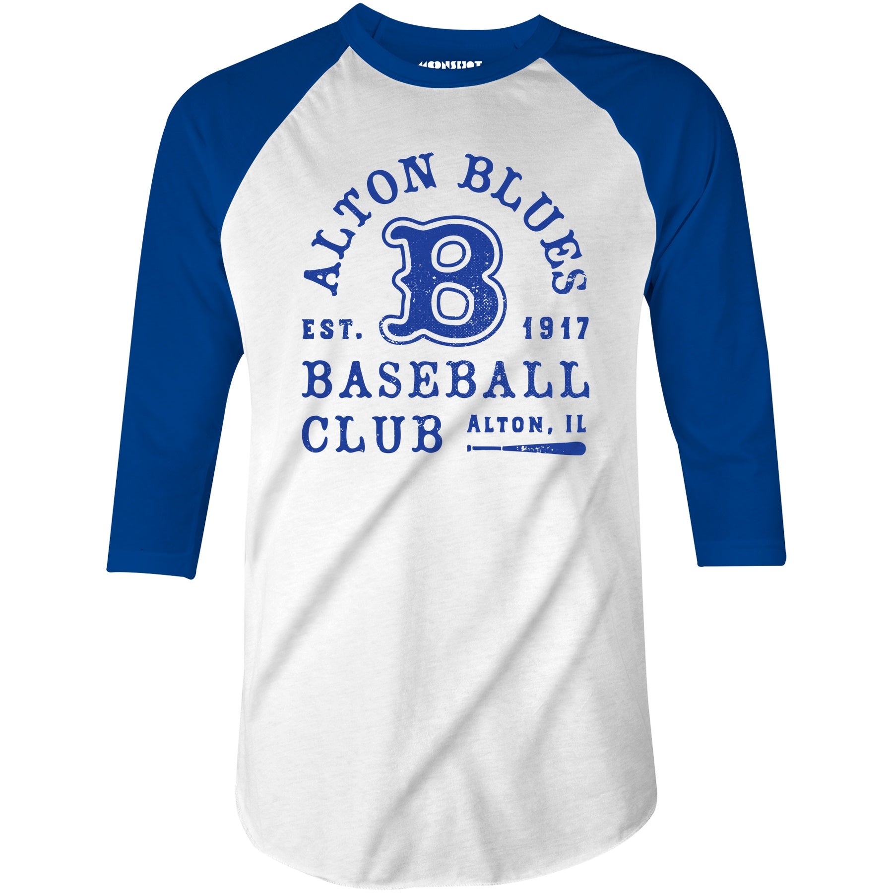 Alton Blues - Illinois - Vintage Defunct Baseball Teams - 3/4 Sleeve Raglan T-Shirt
