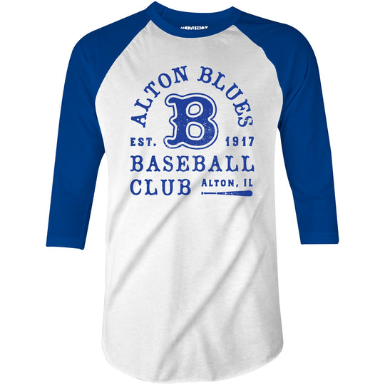 Alton Blues - Illinois - Vintage Defunct Baseball Teams - 3/4 Sleeve Raglan T-Shirt