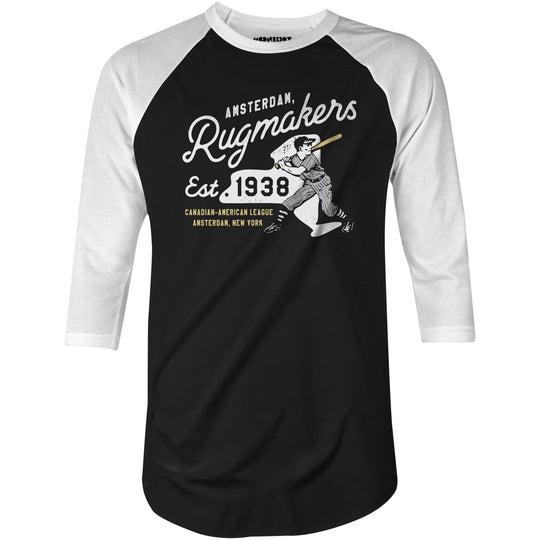 Amsterdam Rugmakers - New York - Vintage Defunct Baseball Teams - 3/4 Sleeve Raglan T-Shirt