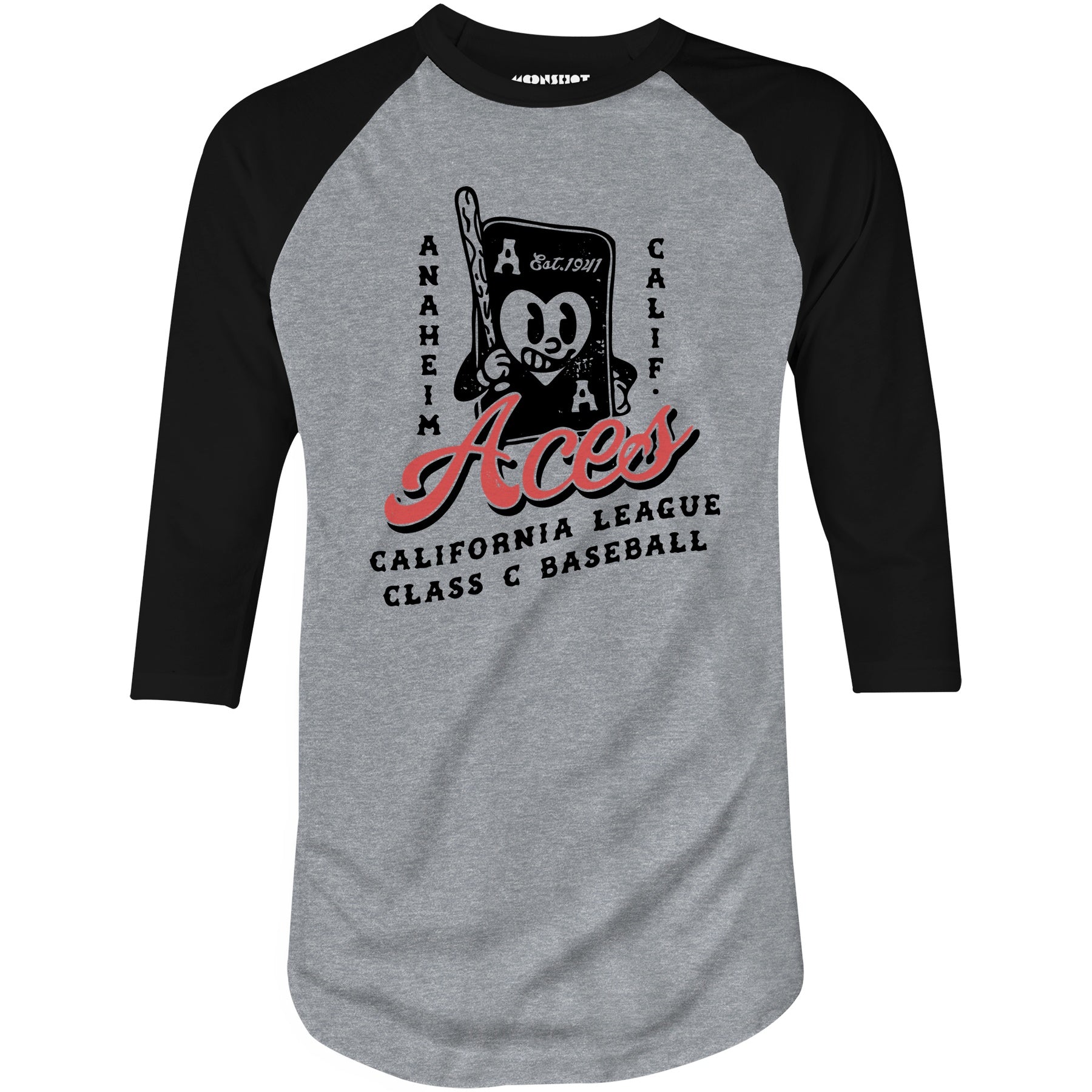 Anaheim Aces - California - Vintage Defunct Baseball Teams - 3/4 Sleeve Raglan T-Shirt