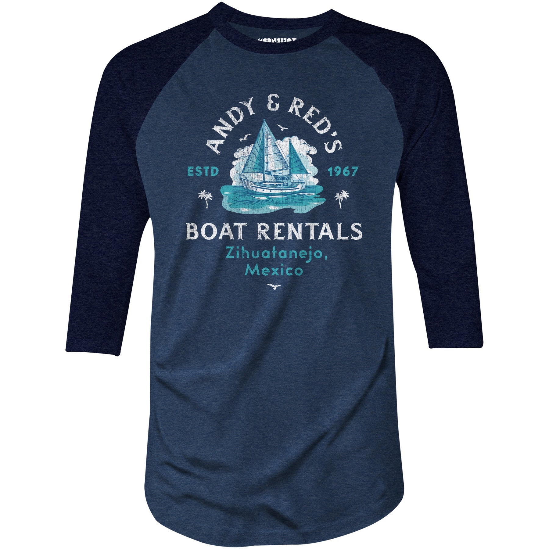 Andy & Red's Boat Rentals - 3/4 Sleeve Raglan T-Shirt