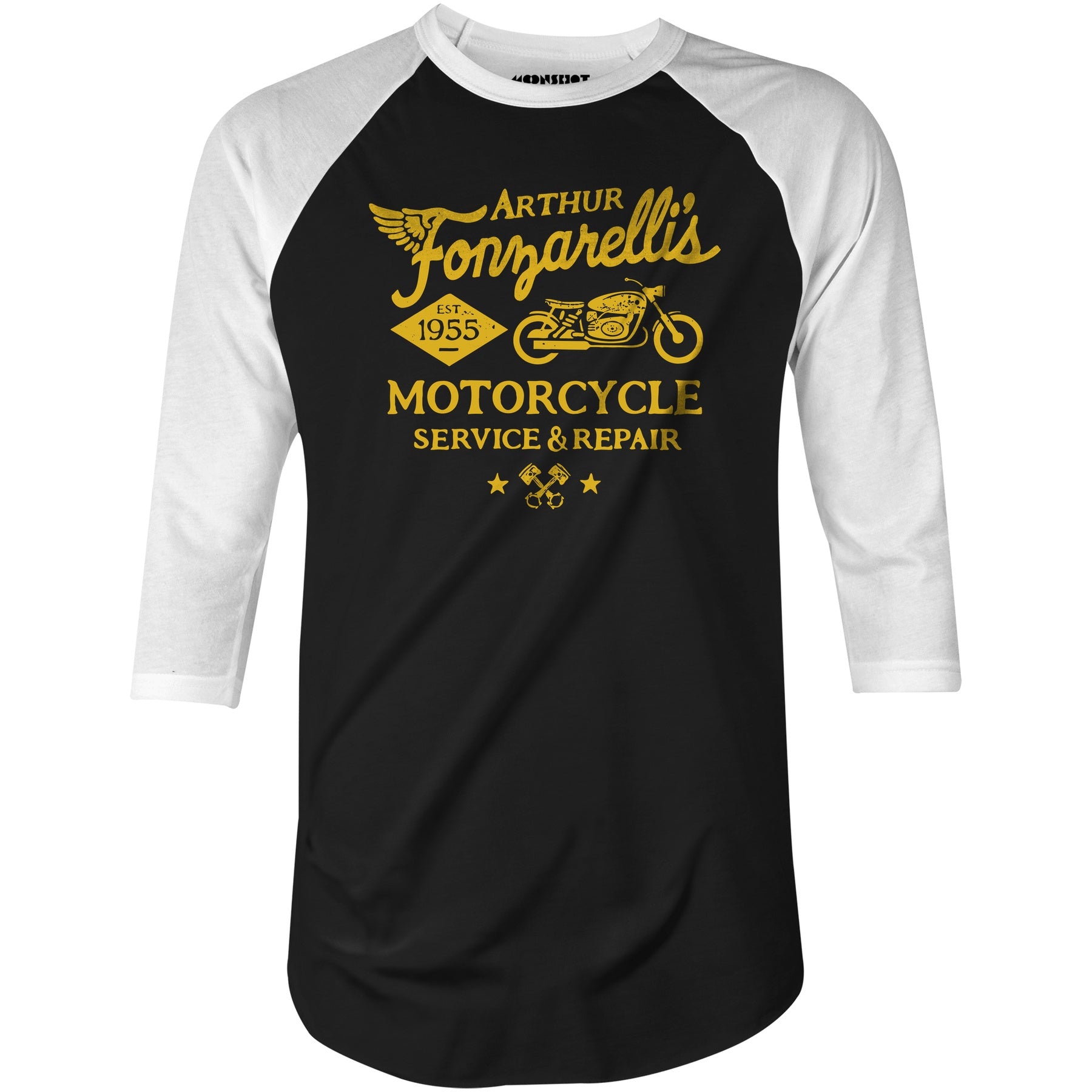 Arthur Fonzarelli's Motorcycle Service & Repair - 3/4 Sleeve Raglan T-Shirt