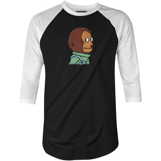 Awkward Look Monkey Meme - 3/4 Sleeve Raglan T-Shirt
