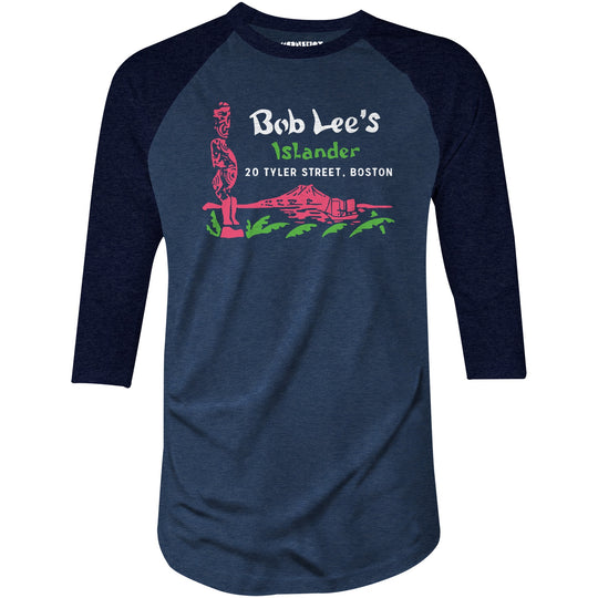 Bob Lee's Islander - Boston, MA - Vintage Tiki Bar - 3/4 Sleeve Raglan T-Shirt