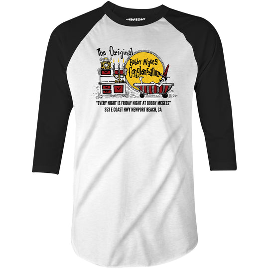 Bobby McGee's - Newport Beach, CA - Vintage Restaurant - 3/4 Sleeve Raglan T-Shirt
