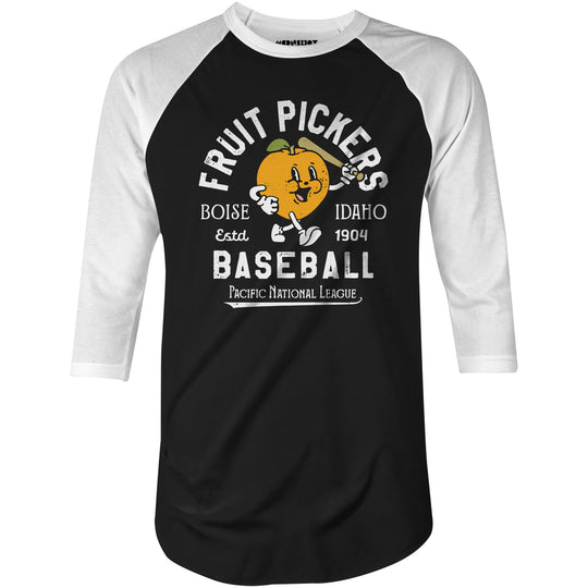 Boise Fruit Pickers - Idaho - Vintage Defunct Baseball Teams - 3/4 Sleeve Raglan T-Shirt