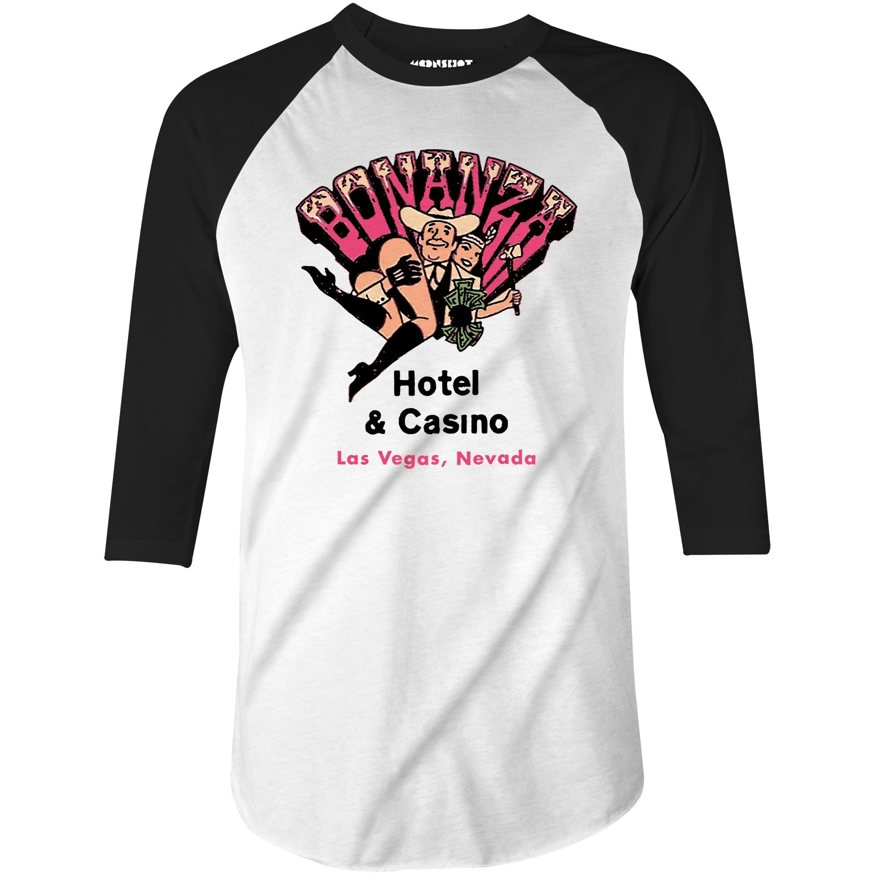 Bonanza Hotel & Casino - Vintage Las Vegas - 3/4 Sleeve Raglan T-Shirt