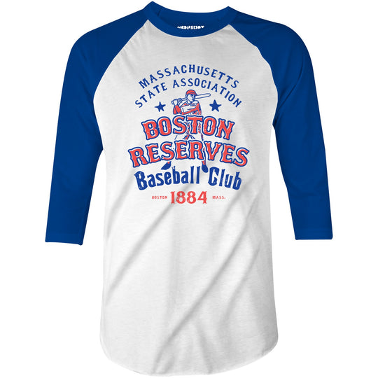 Boston Reserves - Massachusetts - Vintage Defunct Baseball Teams - 3/4 Sleeve Raglan T-Shirt