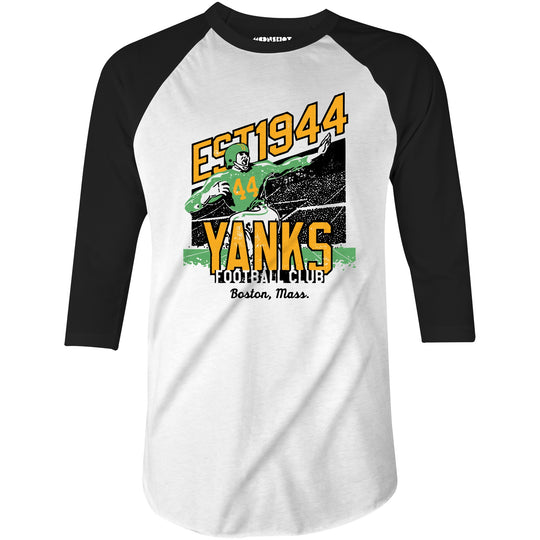 Boston Yanks - Massachusetts - Vintage Defunct Football Teams - 3/4 Sleeve Raglan T-Shirt