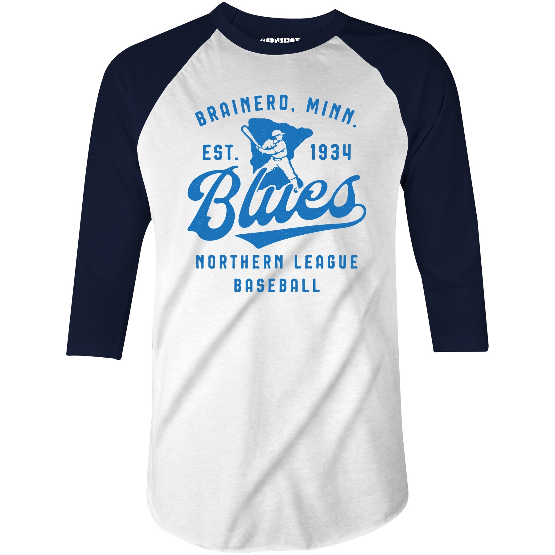 Brainerd Blues - Minnesota - Vintage Defunct Baseball Teams - 3/4 Sleeve Raglan T-Shirt