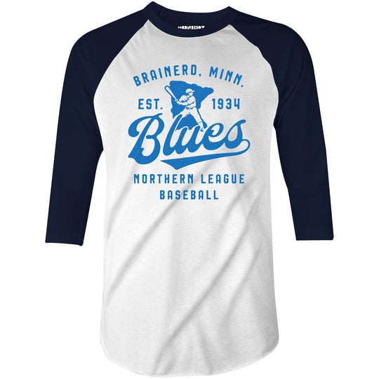Brainerd Blues - Minnesota - Vintage Defunct Baseball Teams - 3/4 Sleeve Raglan T-Shirt