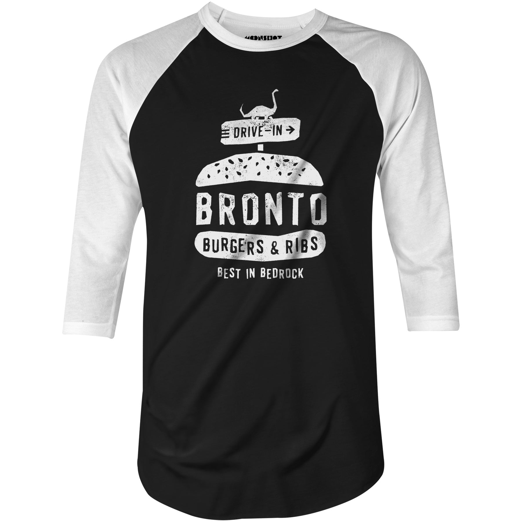 Bronto Burgers & Ribs - 3/4 Sleeve Raglan T-Shirt