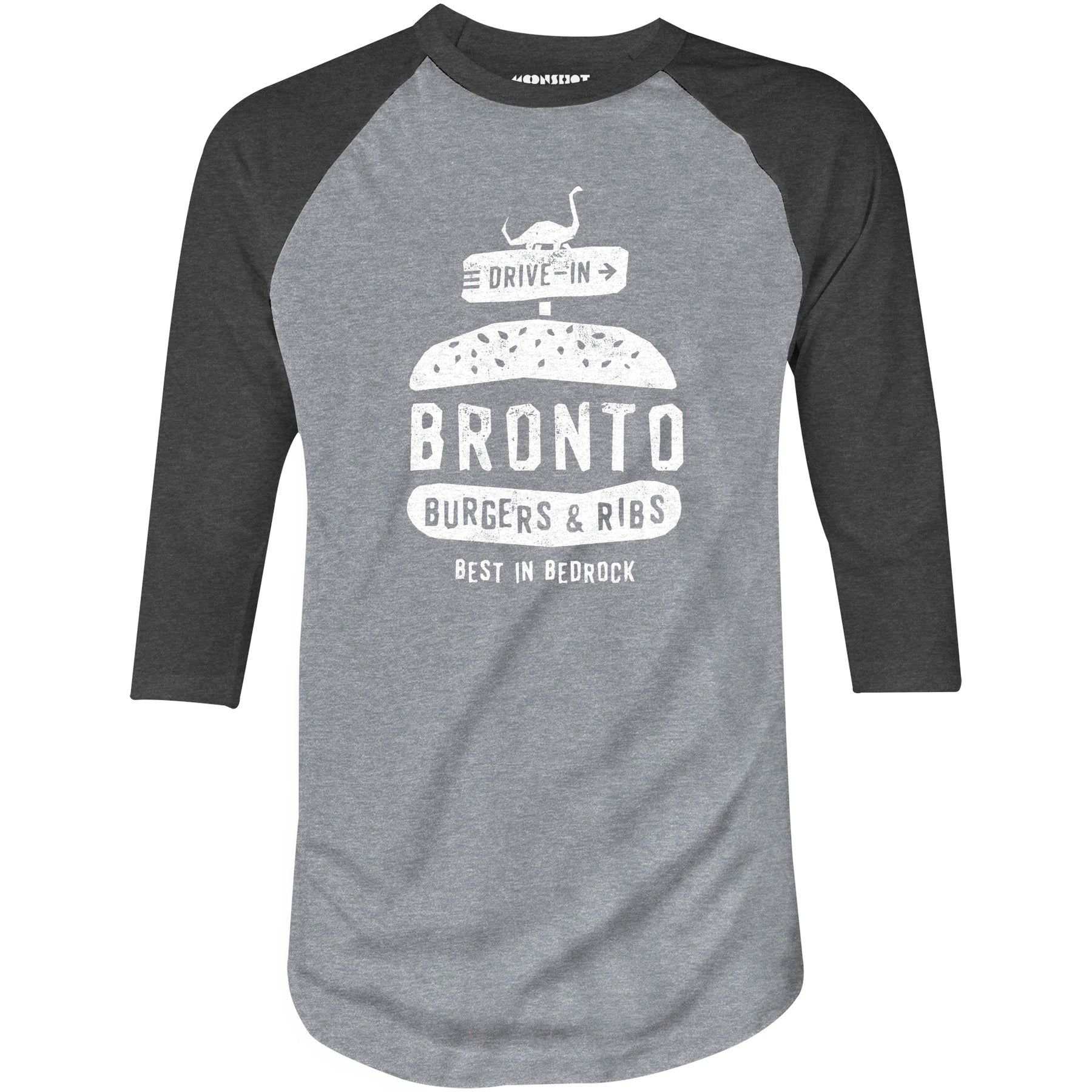 Bronto Burgers & Ribs - 3/4 Sleeve Raglan T-Shirt
