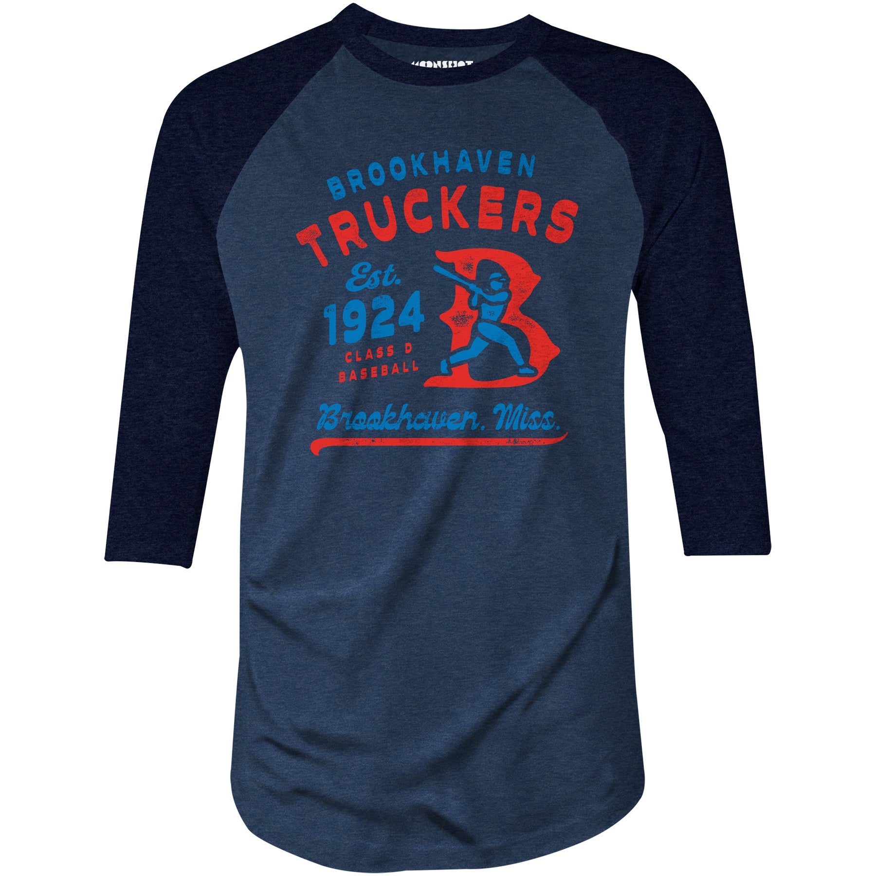 Brookhaven Truckers - Mississippi - Vintage Defunct Baseball Teams - 3/4 Sleeve Raglan T-Shirt