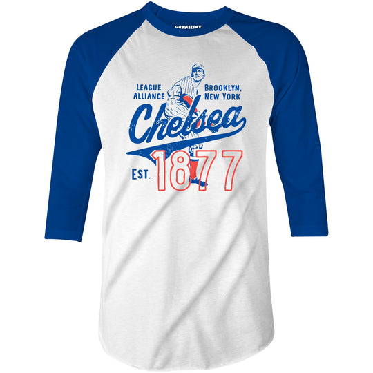 Brooklyn Chelsea - New York - Vintage Defunct Baseball Teams - 3/4 Sleeve Raglan T-Shirt