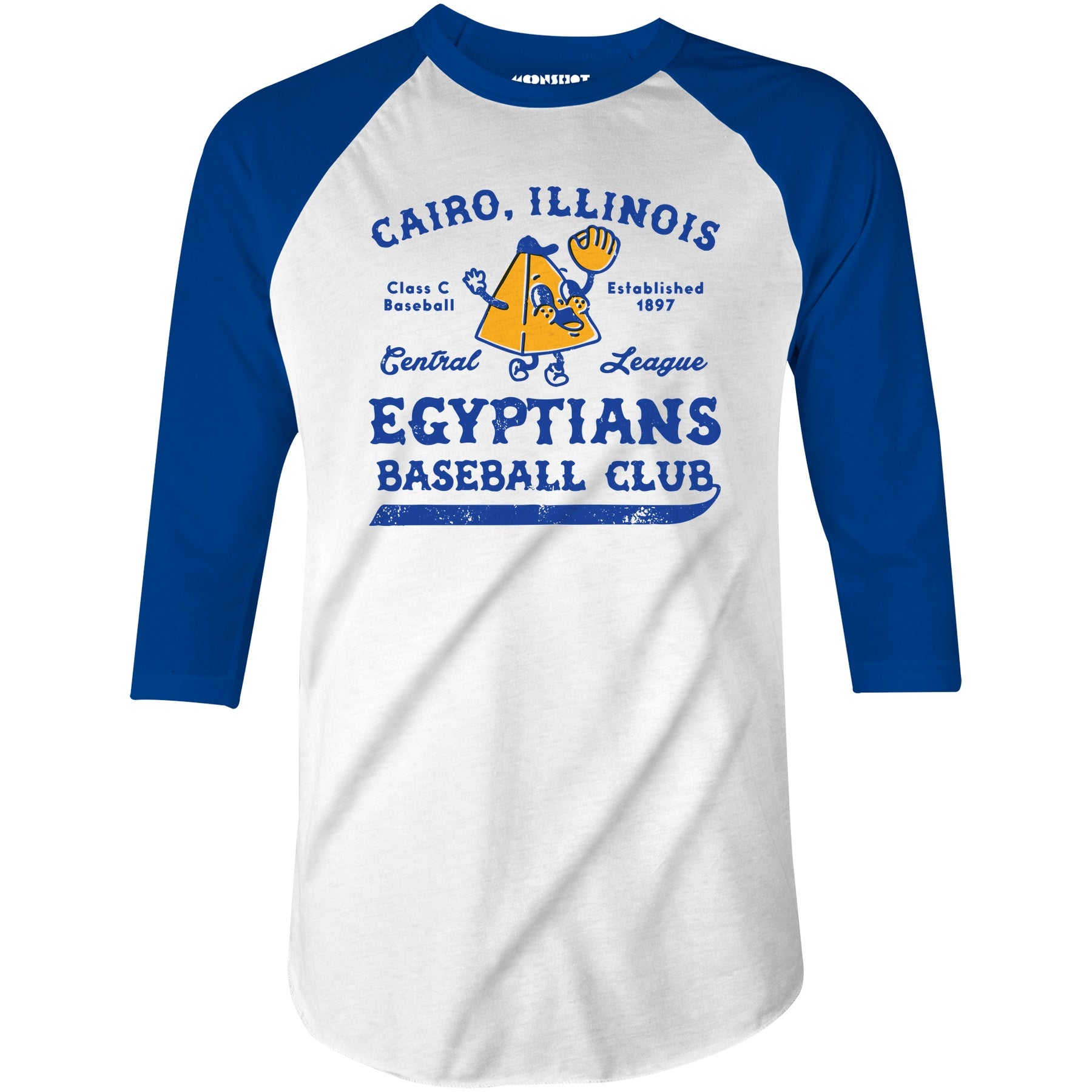 Cairo Egyptians - Illinois - Vintage Defunct Baseball Teams - 3/4 Sleeve Raglan T-Shirt