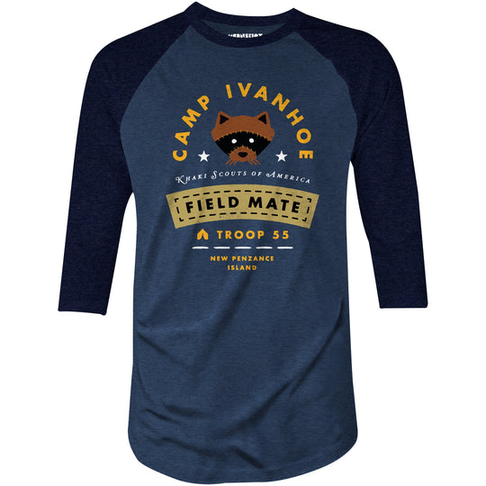 Camp Ivanhoe - Moonrise Kingdom - 3/4 Sleeve Raglan T-Shirt