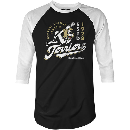 Canton Terriers - Ohio - Vintage Defunct Baseball Teams - 3/4 Sleeve Raglan T-Shirt