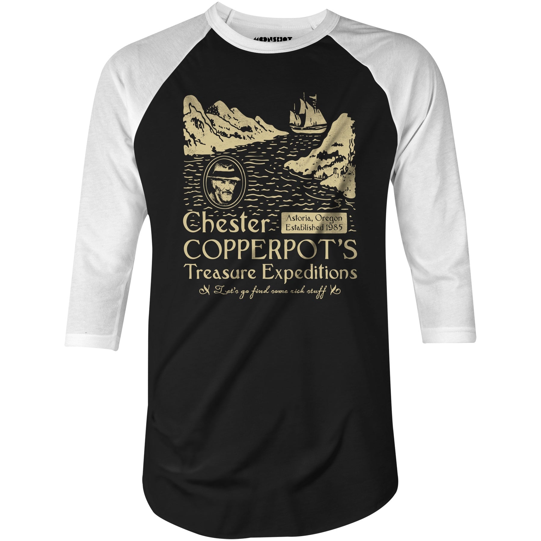 Chester Copperpot's Treasure Expeditions - 3/4 Sleeve Raglan T-Shirt