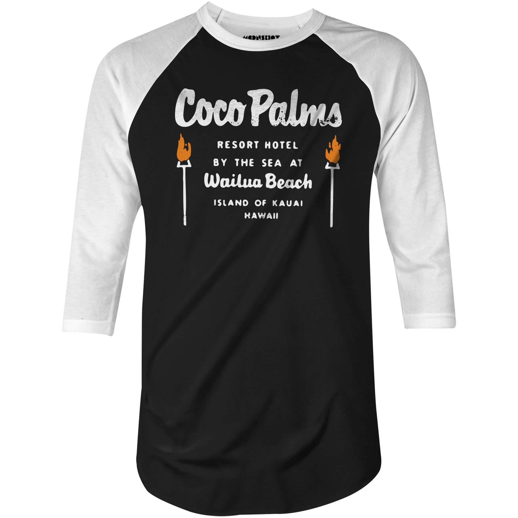 Coco Palms - Hawaii - Vintage Tiki Bar - 3/4 Sleeve Raglan T-Shirt