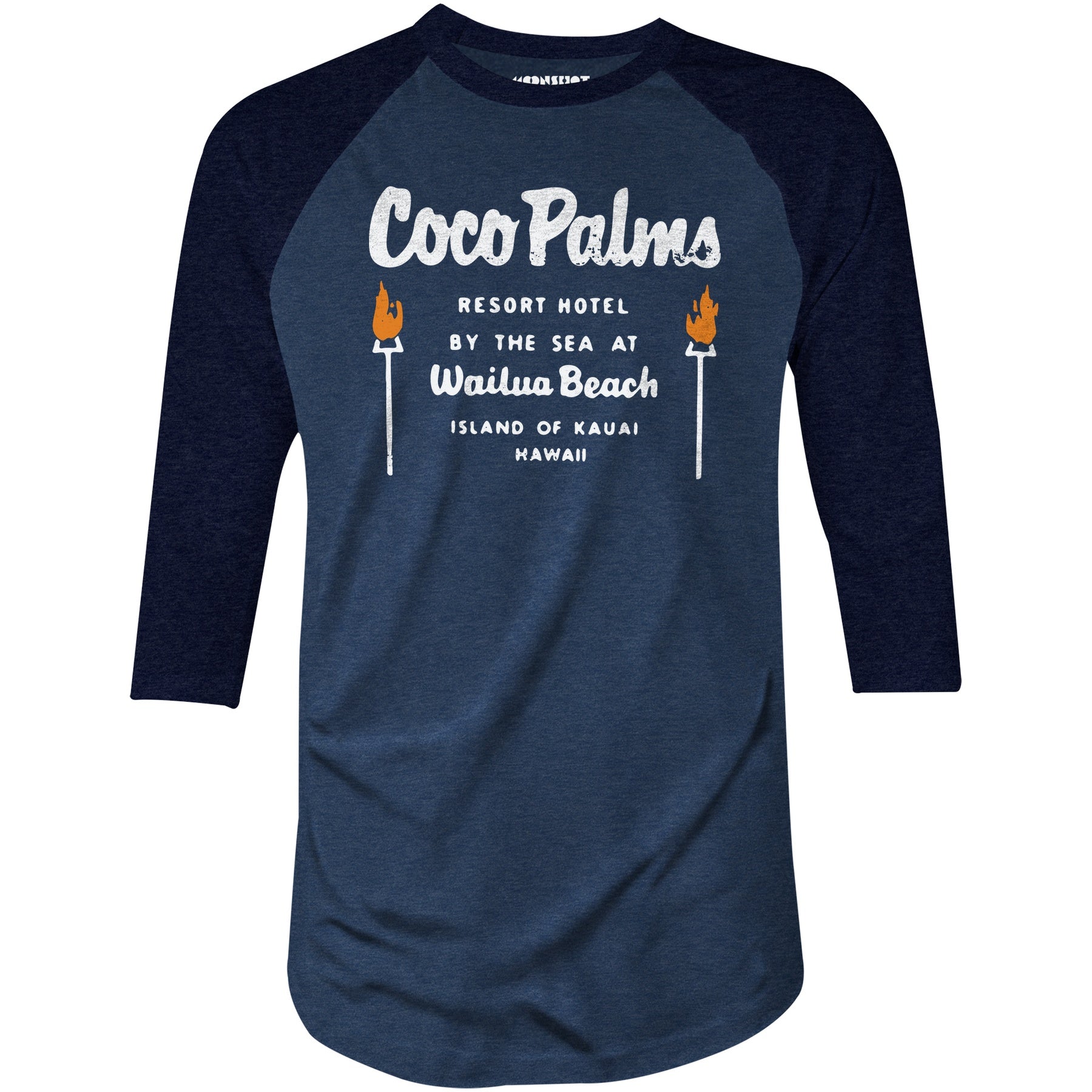 Coco Palms - Hawaii - Vintage Tiki Bar - 3/4 Sleeve Raglan T-Shirt