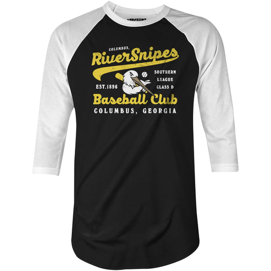 Columbus River Snipes - Georgia - Vintage Defunct Baseball Teams - 3/4 Sleeve Raglan T-Shirt