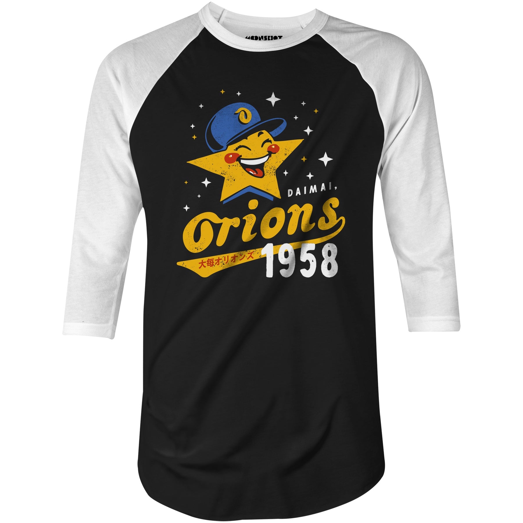 Daimai Orions - Vintage Defunct Baseball Teams - 3/4 Sleeve Raglan T-Shirt