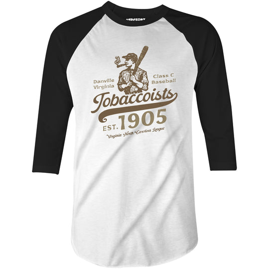 Danville Tobaccoists - Virginia - Vintage Defunct Baseball Teams - 3/4 Sleeve Raglan T-Shirt