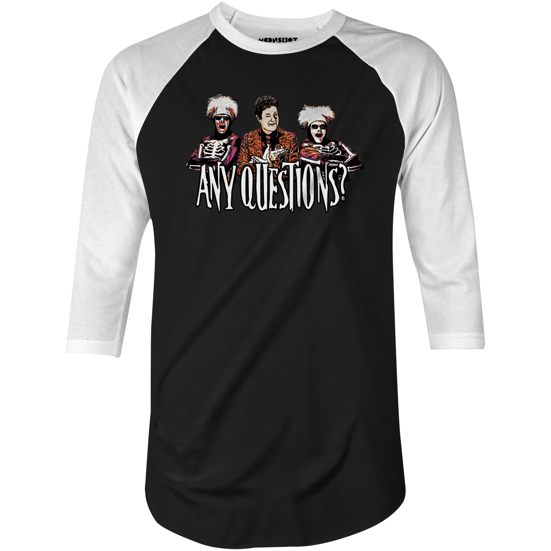 David S. Pumpkins - Any Questions? - 3/4 Sleeve Raglan T-Shirt