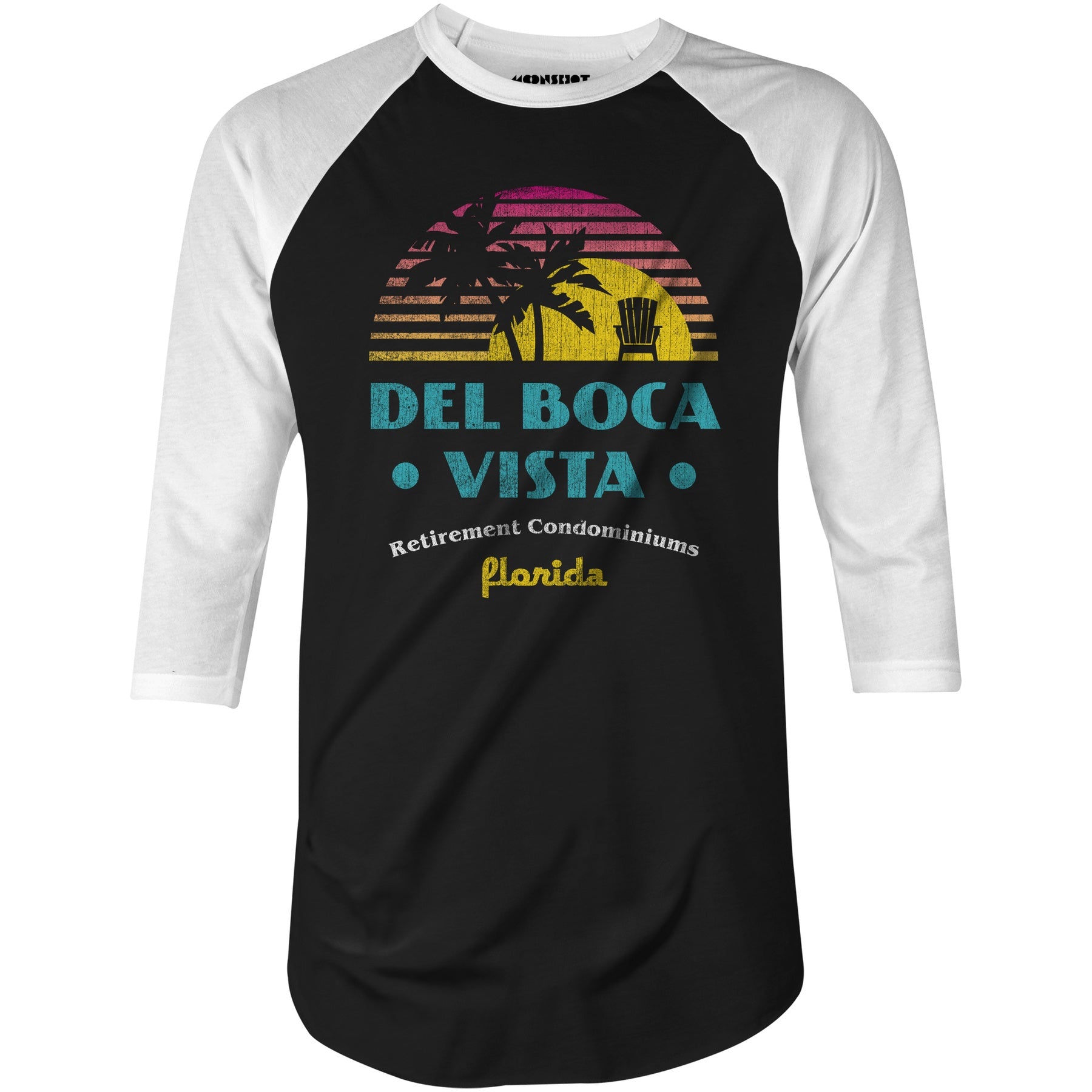 Del Boca Vista Retirement Condominiums - 3/4 Sleeve Raglan T-Shirt