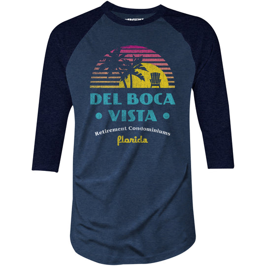 Del Boca Vista Retirement Condominiums - 3/4 Sleeve Raglan T-Shirt