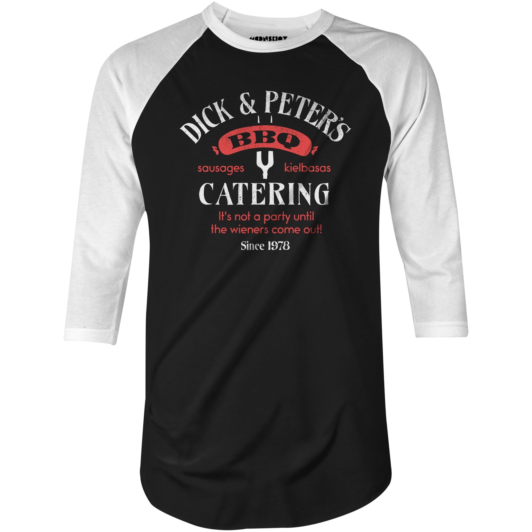 Dick & Peter's BBQ Catering - 3/4 Sleeve Raglan T-Shirt