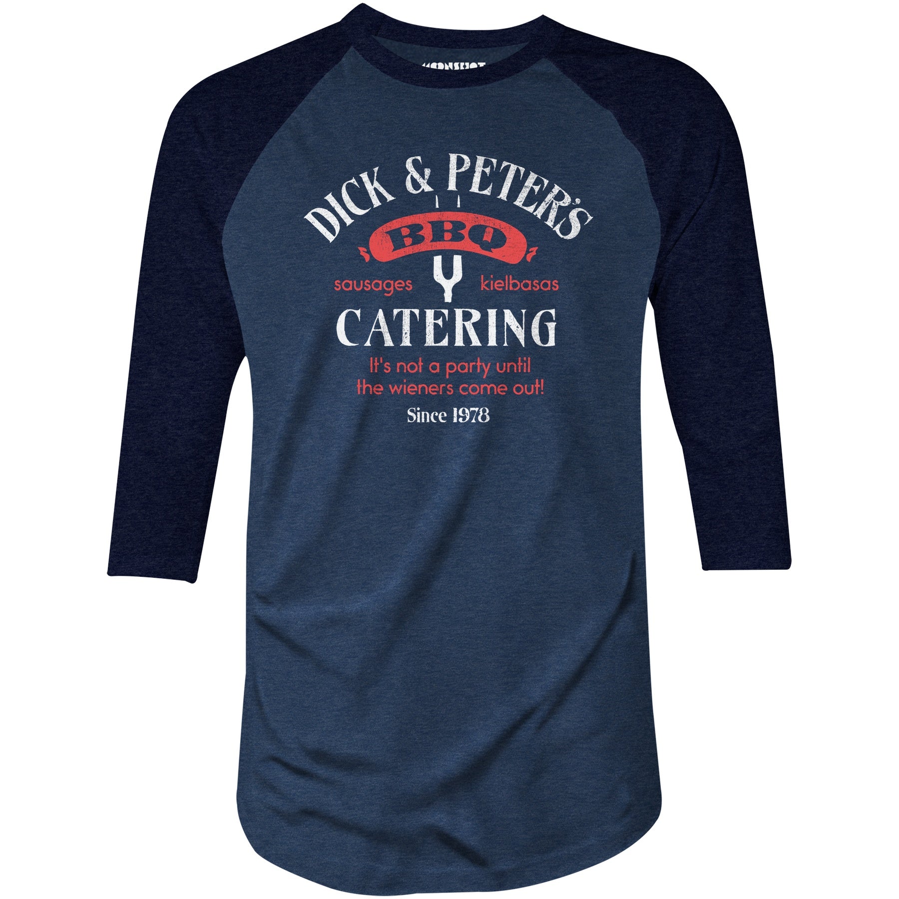 Dick & Peter's BBQ Catering - 3/4 Sleeve Raglan T-Shirt