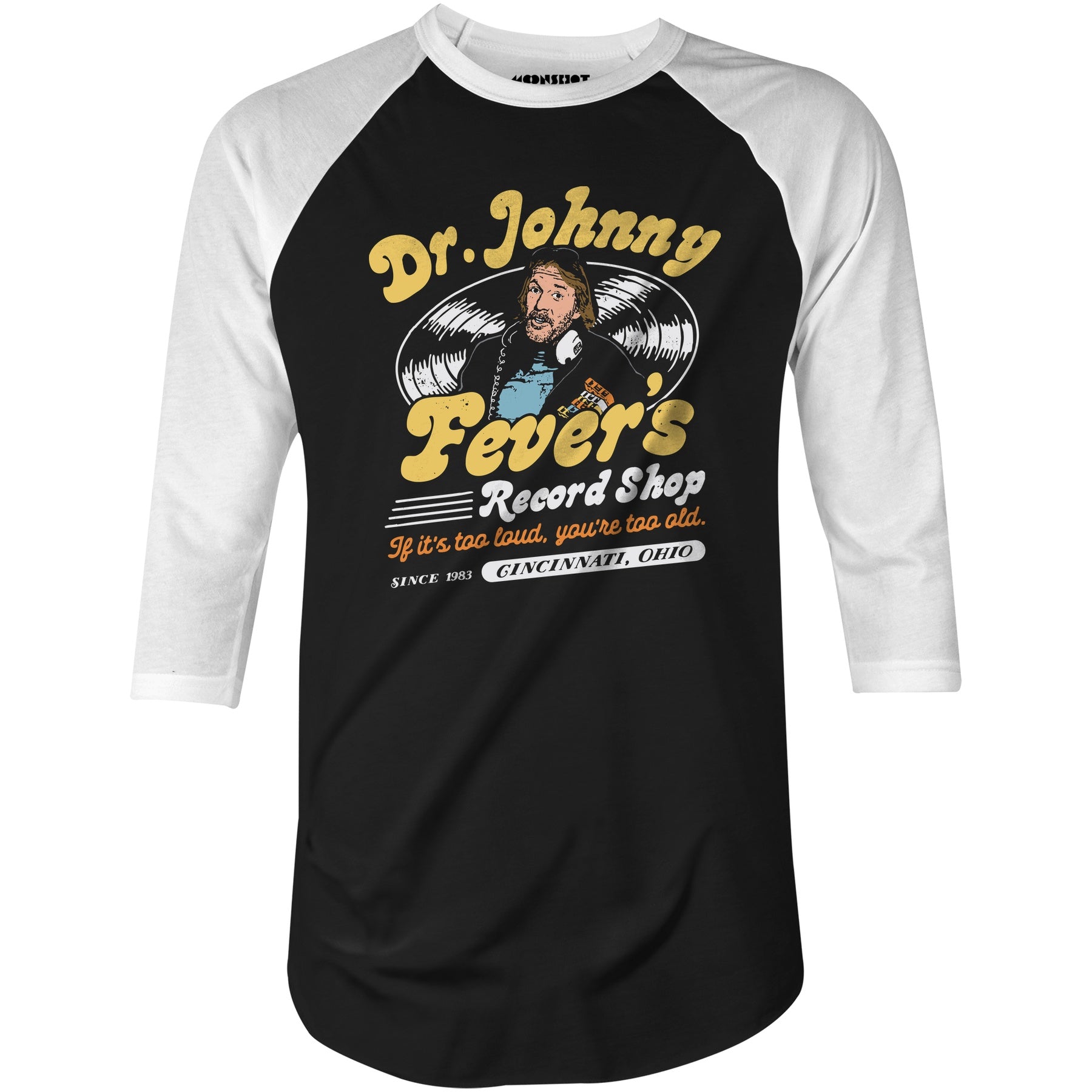Dr. Johnny Fever's Record Shop - 3/4 Sleeve Raglan T-Shirt