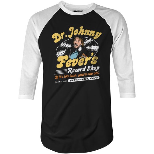 Dr. Johnny Fever's Record Shop - 3/4 Sleeve Raglan T-Shirt