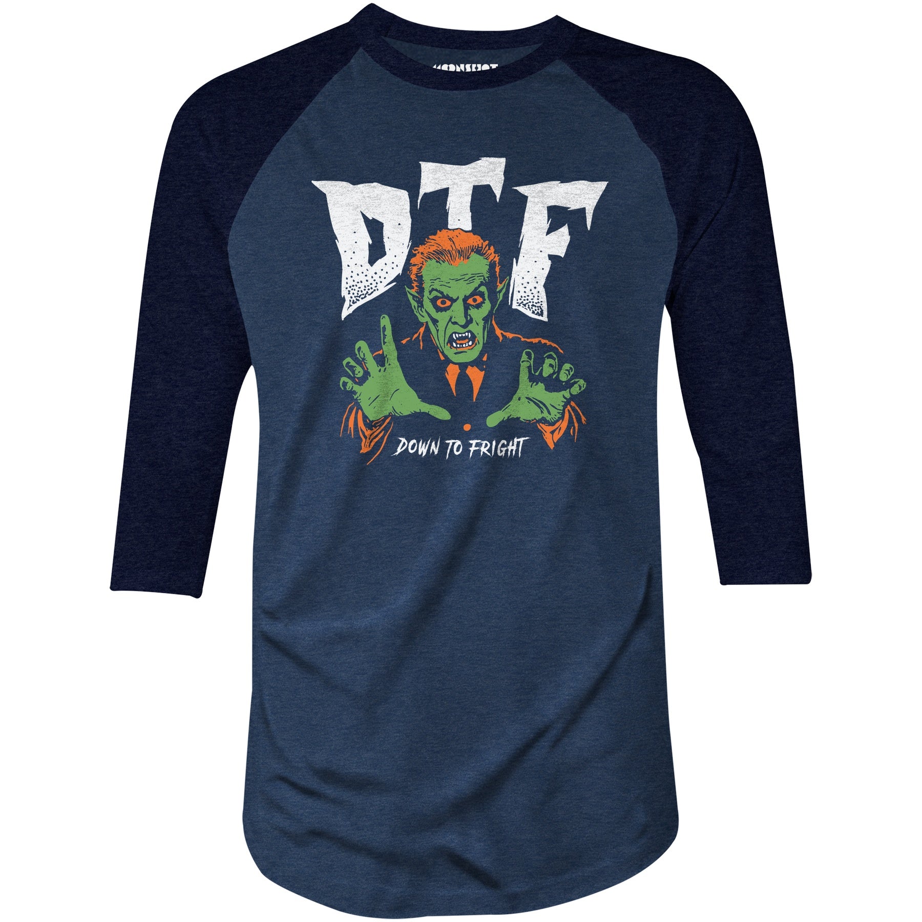 DTF Down to Fright - 3/4 Sleeve Raglan T-Shirt