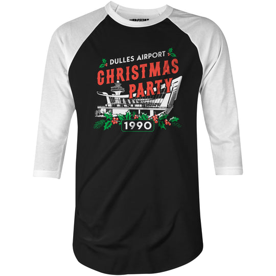 Dulles Airport Christmas Party 1990 - 3/4 Sleeve Raglan T-Shirt