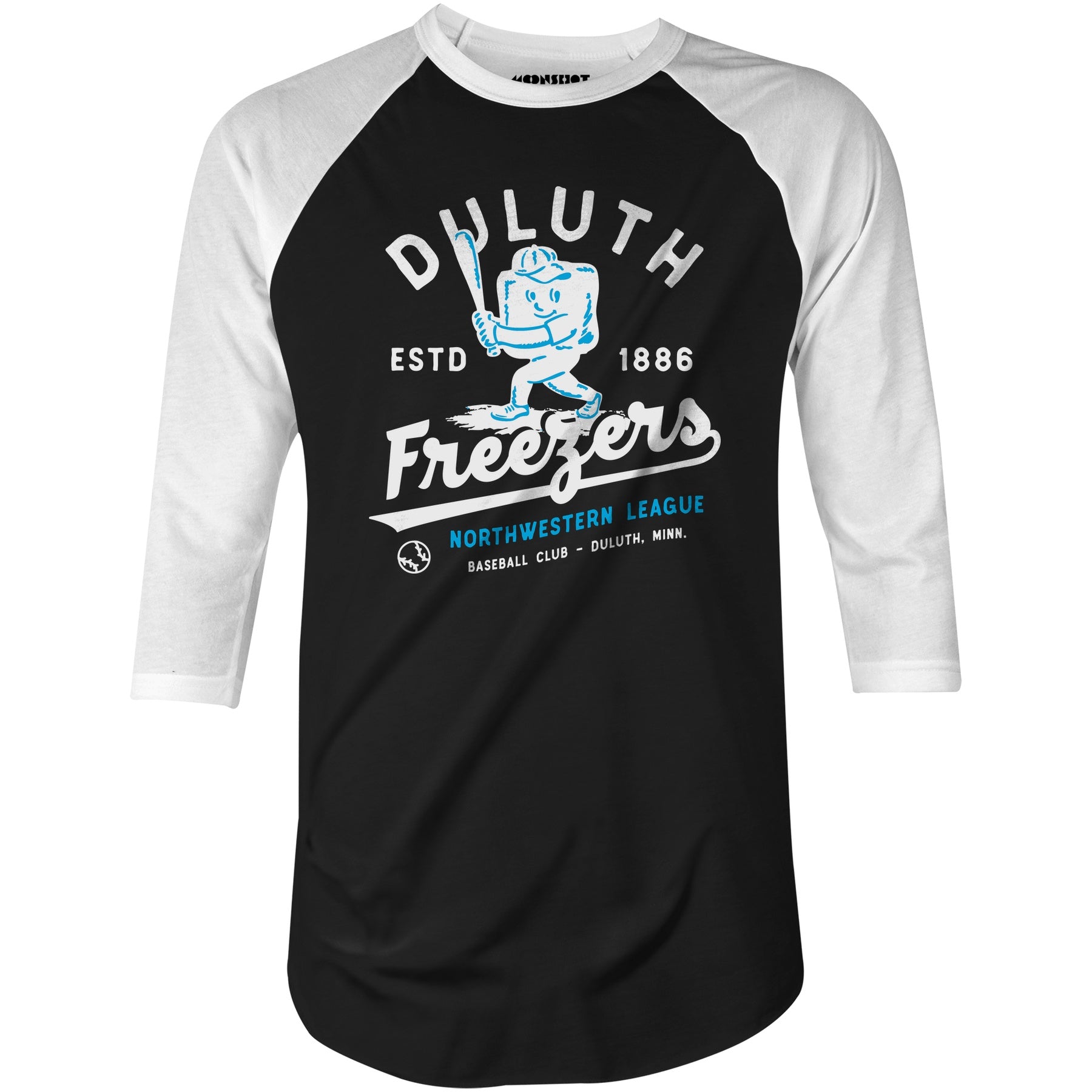 Duluth Freezers - Minnesota - Vintage Defunct Baseball Teams - 3/4 Sleeve Raglan T-Shirt