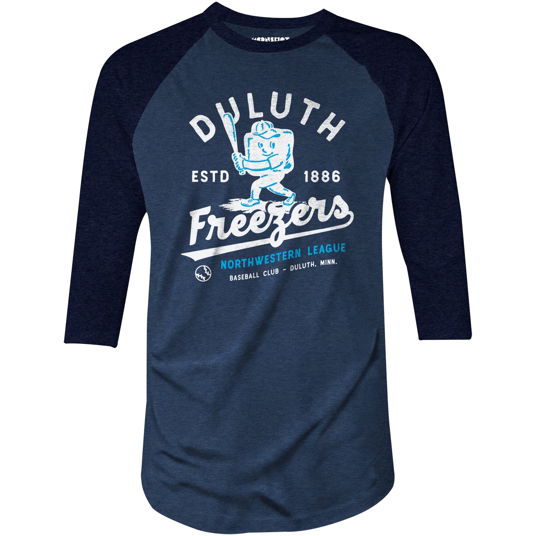 Duluth Freezers - Minnesota - Vintage Defunct Baseball Teams - 3/4 Sleeve Raglan T-Shirt