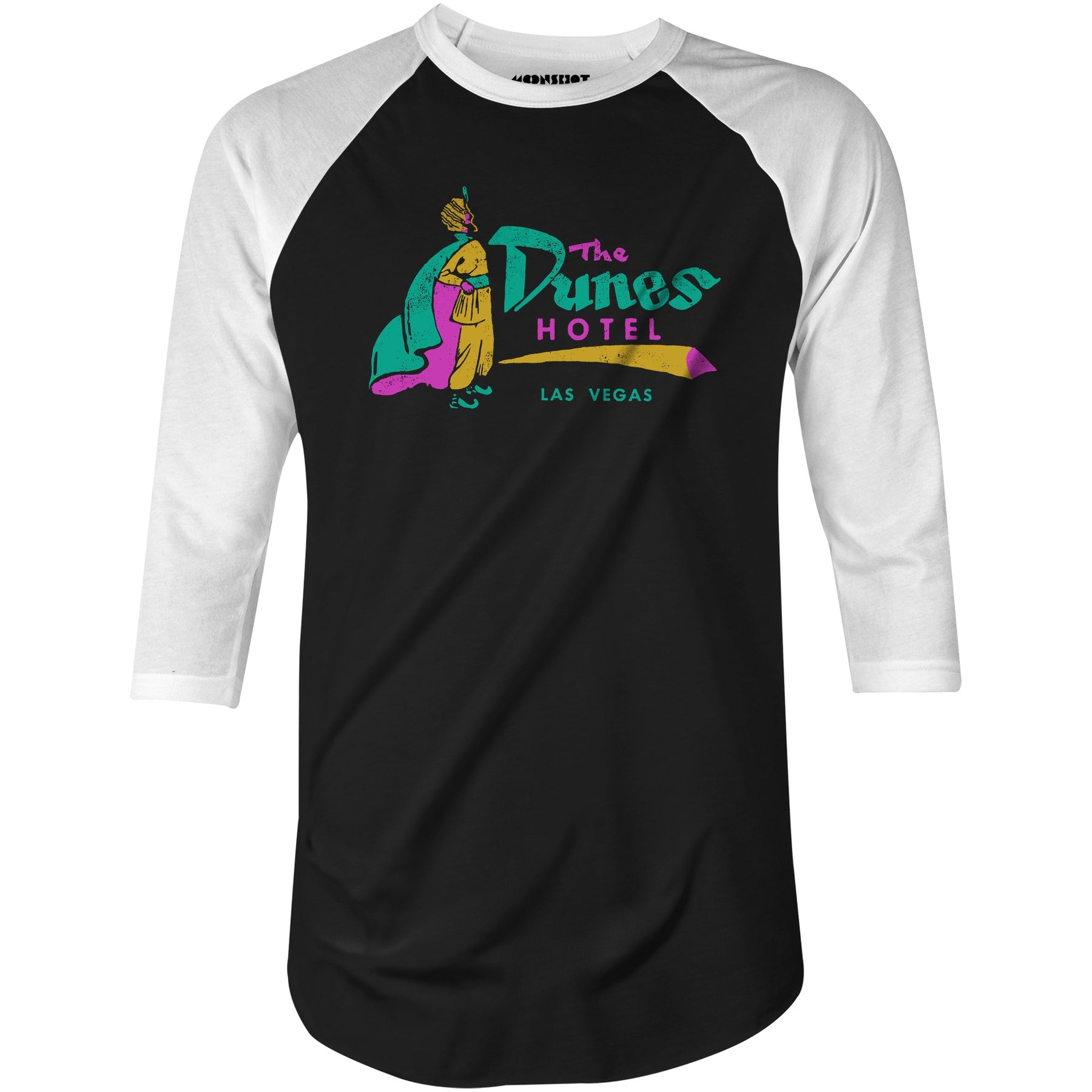 Dunes Hotel v3 - Vintage Las Vegas - 3/4 Sleeve Raglan T-Shirt