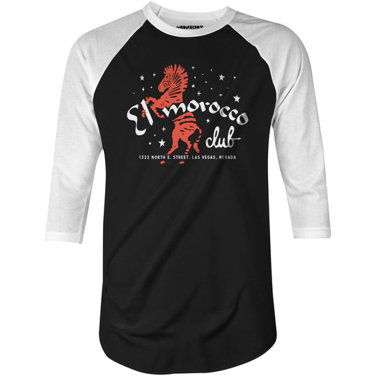 El Morocco Club v2 - Vintage Las Vegas - 3/4 Sleeve Raglan T-Shirt
