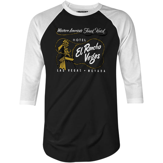El Rancho Hotel - Vintage Las Vegas - 3/4 Sleeve Raglan T-Shirt