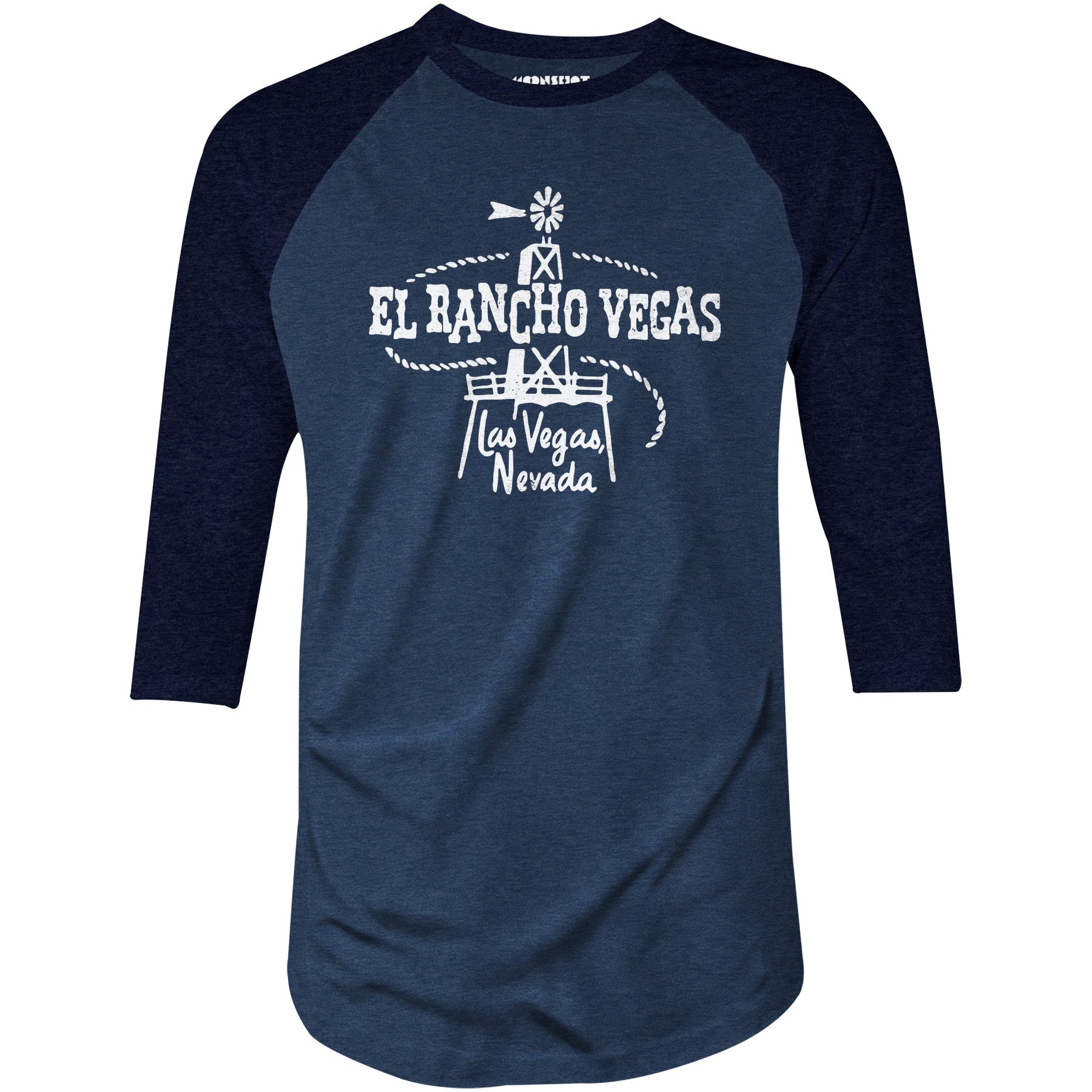 El Rancho Nevada - Vintage Las Vegas - 3/4 Sleeve Raglan T-Shirt