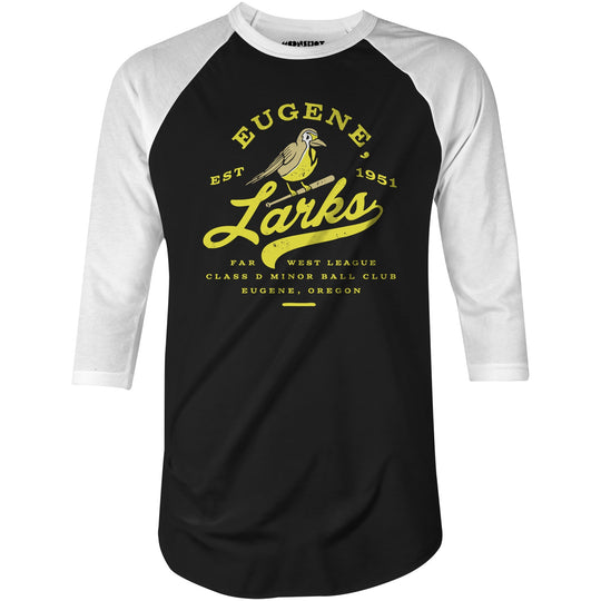 Eugene Larks - Oregon - Vintage Defunct Baseball Teams - 3/4 Sleeve Raglan T-Shirt
