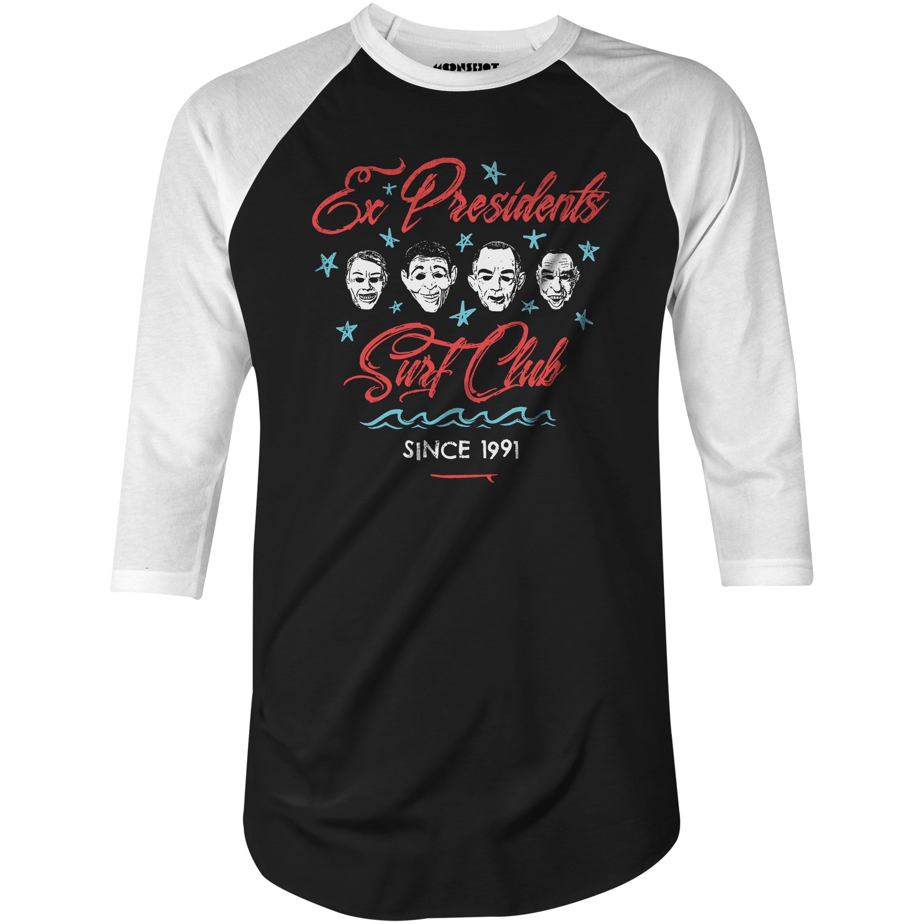 Ex Presidents Surf Club - 3/4 Sleeve Raglan T-Shirt